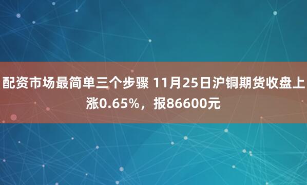 配资市场最简单三个步骤 11月25日沪铜期货收盘上涨0.65%，报86600元